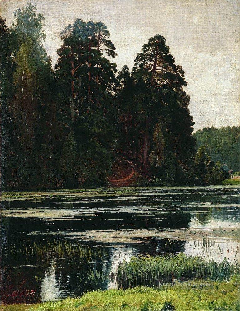 Teich 1881 klassische Landschaft Ivan Ivanovich Ölgemälde